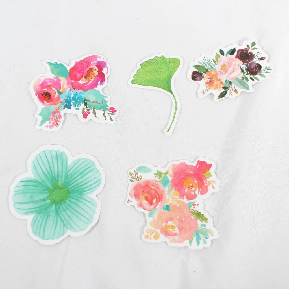 Floral Stickers Lot of 5 Scrapbooking Journaling Supplies Flowers